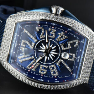 Vanguard V45 45mm ABF Diamond Blue Dial Blue Rubber Strap MIYOTA 9015 - Image 11