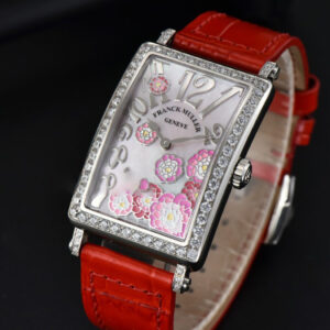 Long Island Ladies 26mm ZF Diamond MOP Dial Red Leather Strap Swiss Ronda Quartz - Image 7