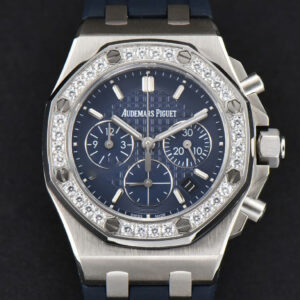 Offshore Ladies 37mm 26231ST RXWF Diamond Blue Dial Blue Subdial Blue Rubber Strap Quartz