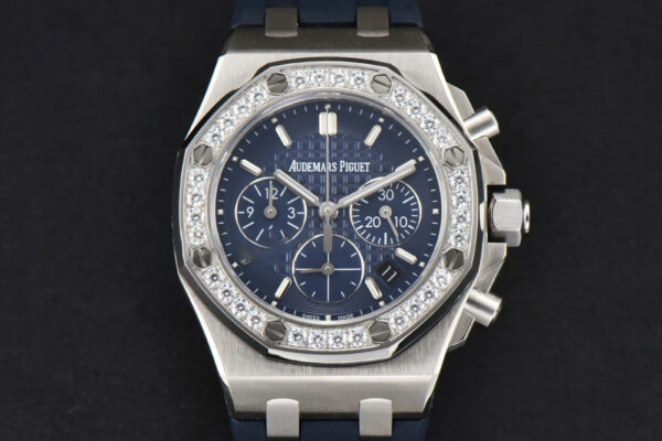 Offshore Ladies 37mm 26231ST RXWF Diamond Blue Dial Blue Subdial Blue Rubber Strap Quartz