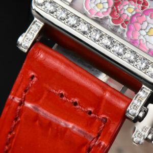 Long Island Ladies 26mm ZF Diamond MOP Dial Red Leather Strap Swiss Ronda Quartz - Image 12