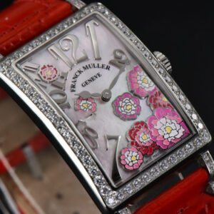Long Island Ladies 26mm ZF Diamond MOP Dial Red Leather Strap Swiss Ronda Quartz - Image 14