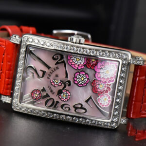 Long Island Ladies 26mm ZF Diamond MOP Dial Red Leather Strap Swiss Ronda Quartz - Image 16