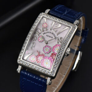 Long Island Ladies 26mm ZF Diamond MOP Dial Blue Leather Strap Swiss Ronda Quartz - Image 7
