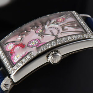 Long Island Ladies 26mm ZF Diamond MOP Dial Blue Leather Strap Swiss Ronda Quartz - Image 12