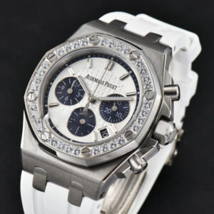 Offshore Ladies 37mm 26231ST RXWF Diamond White Dial Blue Subdial White Rubber Strap Quartz - Image 8