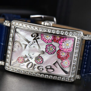Long Island Ladies 26mm ZF Diamond MOP Dial Blue Leather Strap Swiss Ronda Quartz - Image 15
