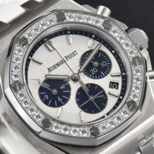 Offshore Ladies 37mm 26231ST RXWF Diamond White Dial Blue Subdial White Rubber Strap Quartz - Image 16