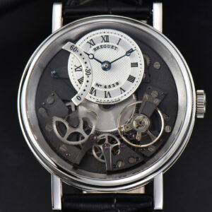 Tradition 7097BB SS ZF 40MM Gray Dial White Subdial Black Leather Strap A505