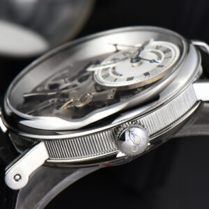 Tradition 7097BB SS ZF 40MM Gray Dial White Subdial Black Leather Strap A505 - Image 6
