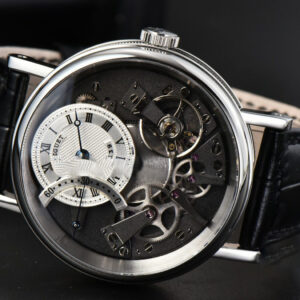Tradition 7097BB SS ZF 40MM Gray Dial White Subdial Black Leather Strap A505 - Image 9