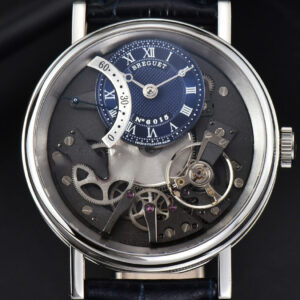 Tradition 7097BB SS ZF 40MM Gray Dial Blue Subdial Blue Leather Strap A505