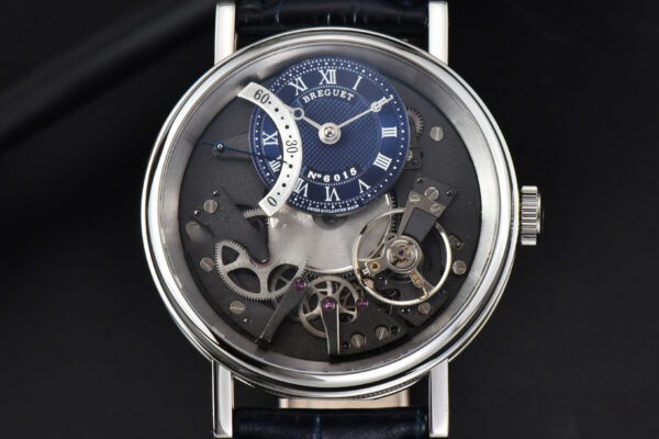 Tradition 7097BB SS ZF 40MM Gray Dial Blue Subdial Blue Leather Strap A505