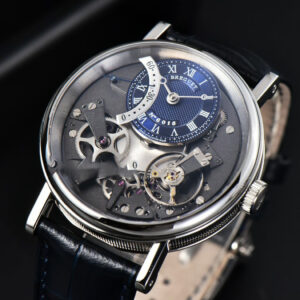 Tradition 7097BB SS ZF 40MM Gray Dial Blue Subdial Blue Leather Strap A505 - Image 10