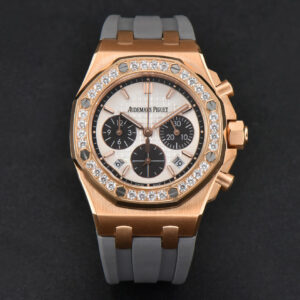 Offshore Ladies 37mm 26231ST RG RXWF Diamond White Dial Black Subdial Gray Rubber Strap Quartz - Image 6