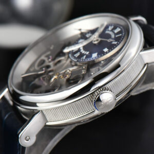 Tradition 7097BB SS ZF 40MM Gray Dial Blue Subdial Blue Leather Strap A505 - Image 15