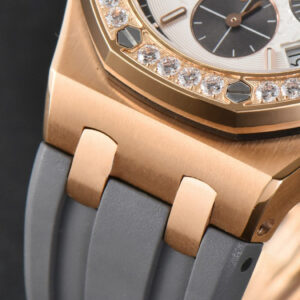 Offshore Ladies 37mm 26231ST RG RXWF Diamond White Dial Black Subdial Gray Rubber Strap Quartz - Image 13