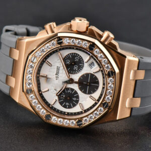 Offshore Ladies 37mm 26231ST RG RXWF Diamond White Dial Black Subdial Gray Rubber Strap Quartz - Image 16
