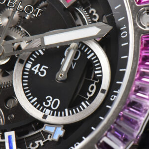 Big Bang Unico Rainbow King SS Diamond 45mm ZF Skeleton Rainbow Gummy Strap A1280 - Image 9