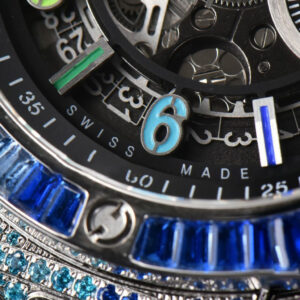 Big Bang Unico Rainbow King SS Diamond 45mm ZF Skeleton Rainbow Gummy Strap A1280 - Image 10