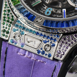 Big Bang Unico Rainbow King SS Diamond 45mm ZF Skeleton Rainbow Gummy Strap A1280 - Image 11