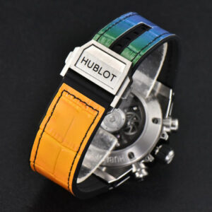 Big Bang Unico Rainbow King SS Diamond 45mm ZF Skeleton Rainbow Gummy Strap A1280 - Image 16