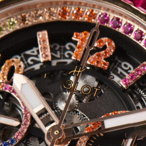 Big Bang Unico Rainbow King RG Diamond 45mm ZF Skeleton Rainbow Gummy Strap A1280 - Image 7
