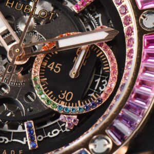 Big Bang Unico Rainbow King RG Diamond 45mm ZF Skeleton Rainbow Gummy Strap A1280 - Image 9