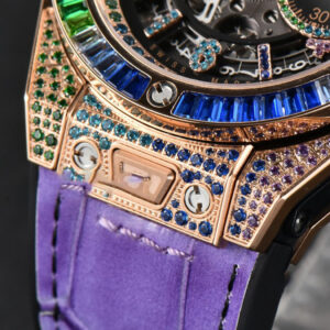 Big Bang Unico Rainbow King RG Diamond 45mm ZF Skeleton Rainbow Gummy Strap A1280 - Image 11