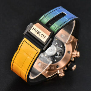 Big Bang Unico Rainbow King RG Diamond 45mm ZF Skeleton Rainbow Gummy Strap A1280 - Image 16