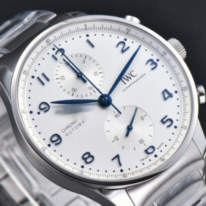 Portuguese Chrono IW371617 ZF White Dial Blue Markers Visible Case SS Bracelet A7750 - Image 8