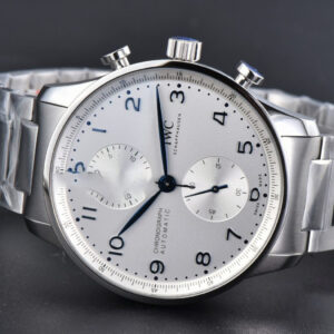 Portuguese Chrono IW371617 ZF White Dial Blue Markers Visible Case SS Bracelet A7750 - Image 9