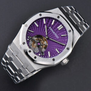 Royal Oak Tourbillon 41mm R8F SS Purple Dial SS Bracelet Flying Tourb V2