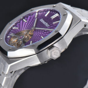 Royal Oak Tourbillon 41mm R8F SS Purple Dial SS Bracelet Flying Tourb V2 - Image 5