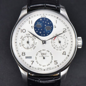 Portugieser Perpetual Calendar IW5033 42mm SS APSF White Dial Black Leather Strap A52610 Clone