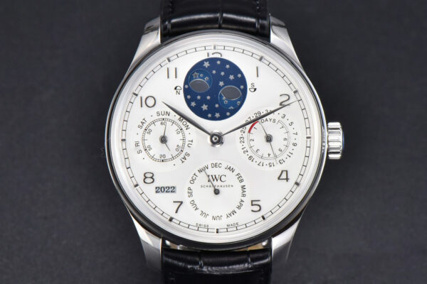 Portugieser Perpetual Calendar IW5033 42mm SS APSF White Dial Black Leather Strap A52610 Clone