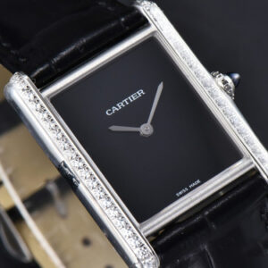 Tank Must Large 33.7×25.5mm K11F Diamond Bezel Black Dial Black Leather Strap Quartz - Image 8