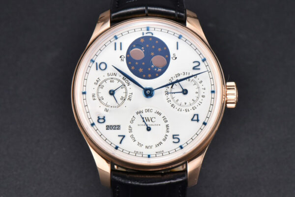 Portugieser Perpetual Calendar IW5033 42mm RG APSF White Dial Black Leather Strap A52610 Clone