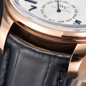 Portugieser Perpetual Calendar IW5033 42mm RG APSF White Dial Black Leather Strap A52610 Clone - Image 14