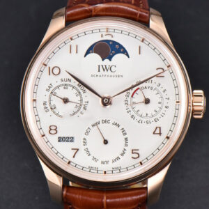 Portugieser Perpetual Calendar IW5033 42mm RG APSF White Dial Brown Leather Strap A52610 Clone