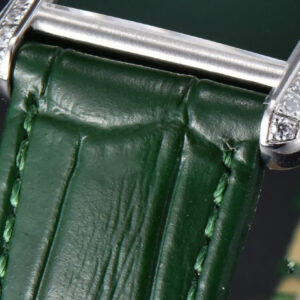 Tank Must Large 33.7×25.5mm K11F Diamond Bezel Green Dial Green Leather Strap Quartz - Image 12