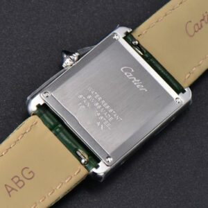 Tank Must Large 33.7×25.5mm K11F Diamond Bezel Green Dial Green Leather Strap Quartz - Image 23