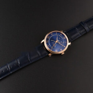 Villeret 6654 40mm Complicated Function OMF RG Blue Dial Black Leather Strap A6654 V3 - Image 3