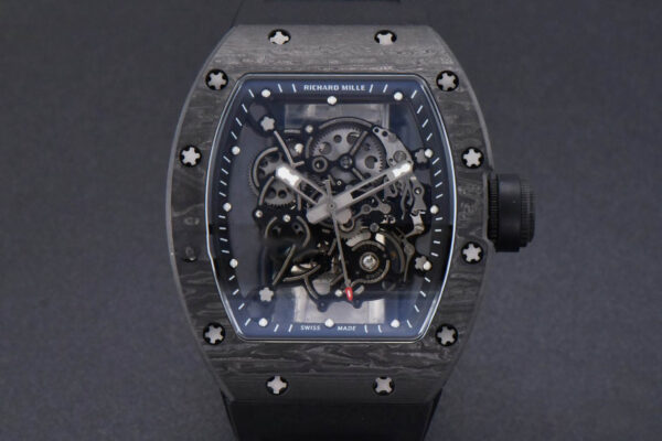 RM055 Real NTPT 42mm RMF Black Skeleton Dial Black Rubber Strap RMUL2