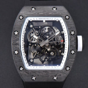 RM055 Real NTPT 42mm RMF White Skeleton Dial Black Rubber Strap RMUL2	$772.77