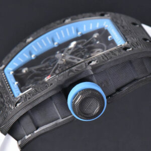 RM055 Real NTPT 42mm RMF Blue Skeleton Dial White Rubber Strap RMUL2 - Image 5