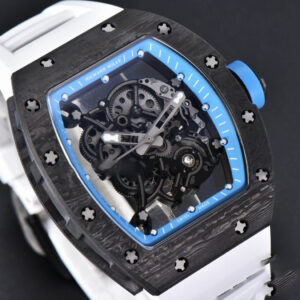 RM055 Real NTPT 42mm RMF Blue Skeleton Dial White Rubber Strap RMUL2 - Image 6