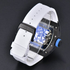 RM055 Real NTPT 42mm RMF Blue Skeleton Dial White Rubber Strap RMUL2 - Image 10