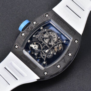 RM055 Real NTPT 42mm RMF Blue Skeleton Dial White Rubber Strap RMUL2 - Image 15