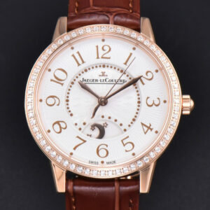 Rendez-Vous Night & Day 34mm APSF RG Diamond White Textured Dial Brown Leather Strap A898